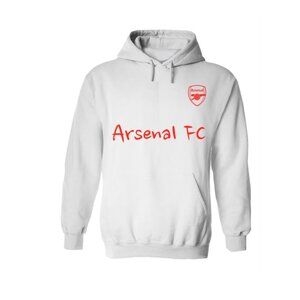 Arsenal FC White Hoodie With Red Logo